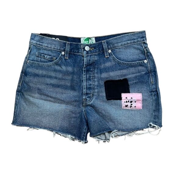 NWT One of A Kind BDG Urban Outfitters Denim Upcycled Short With Patchwork - Picture 1 of 7